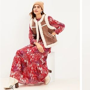 Faux Leather Shearling Vest (sold out online)